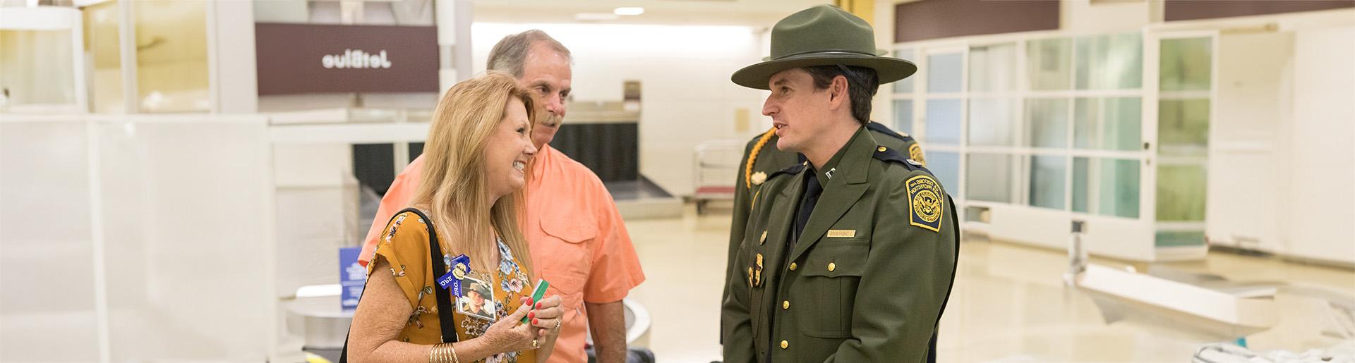 DPAIC and Border Patrol Chaplain Jerami Cheatwood greet the family of a fallen agent during Police Week in Washington DC.